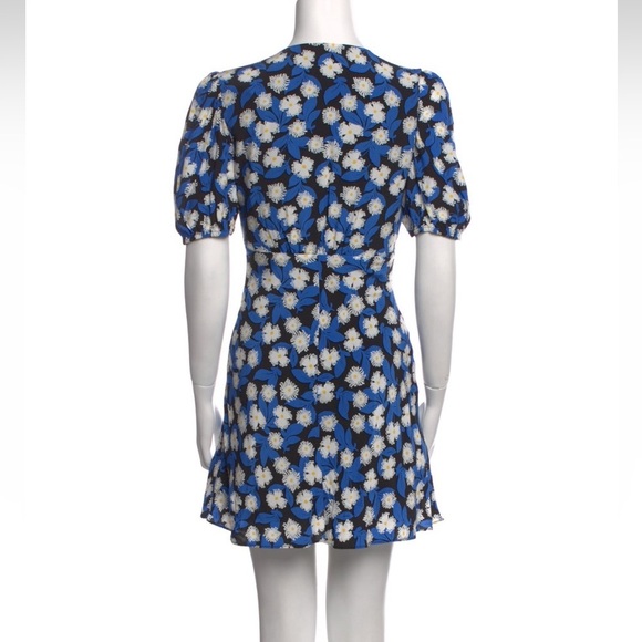 NWT STAUD BLUE MINI FLORAL DRESS - Picture 2 of 3